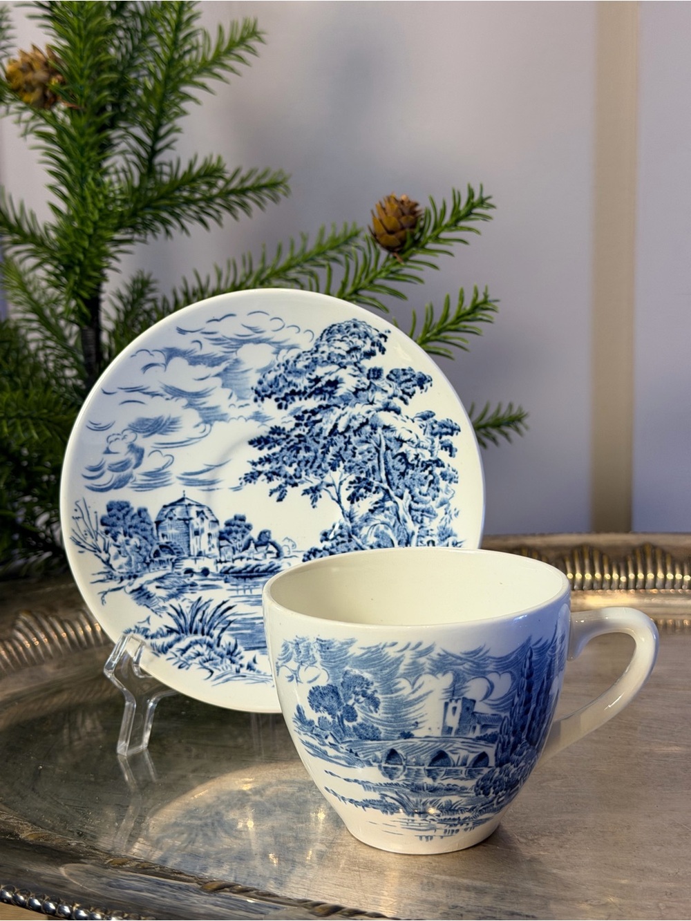 Countryside Enoch Wedgwood Ironstone Vintage Teacup and Saucer Set England